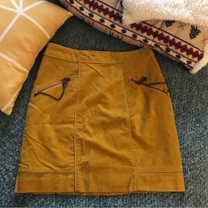 Anthropologie Mustard Yellow/Gold Women's Skirt